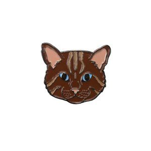 Cat Enamel Pin Custom Lapel The Brown Cat Pin Pet